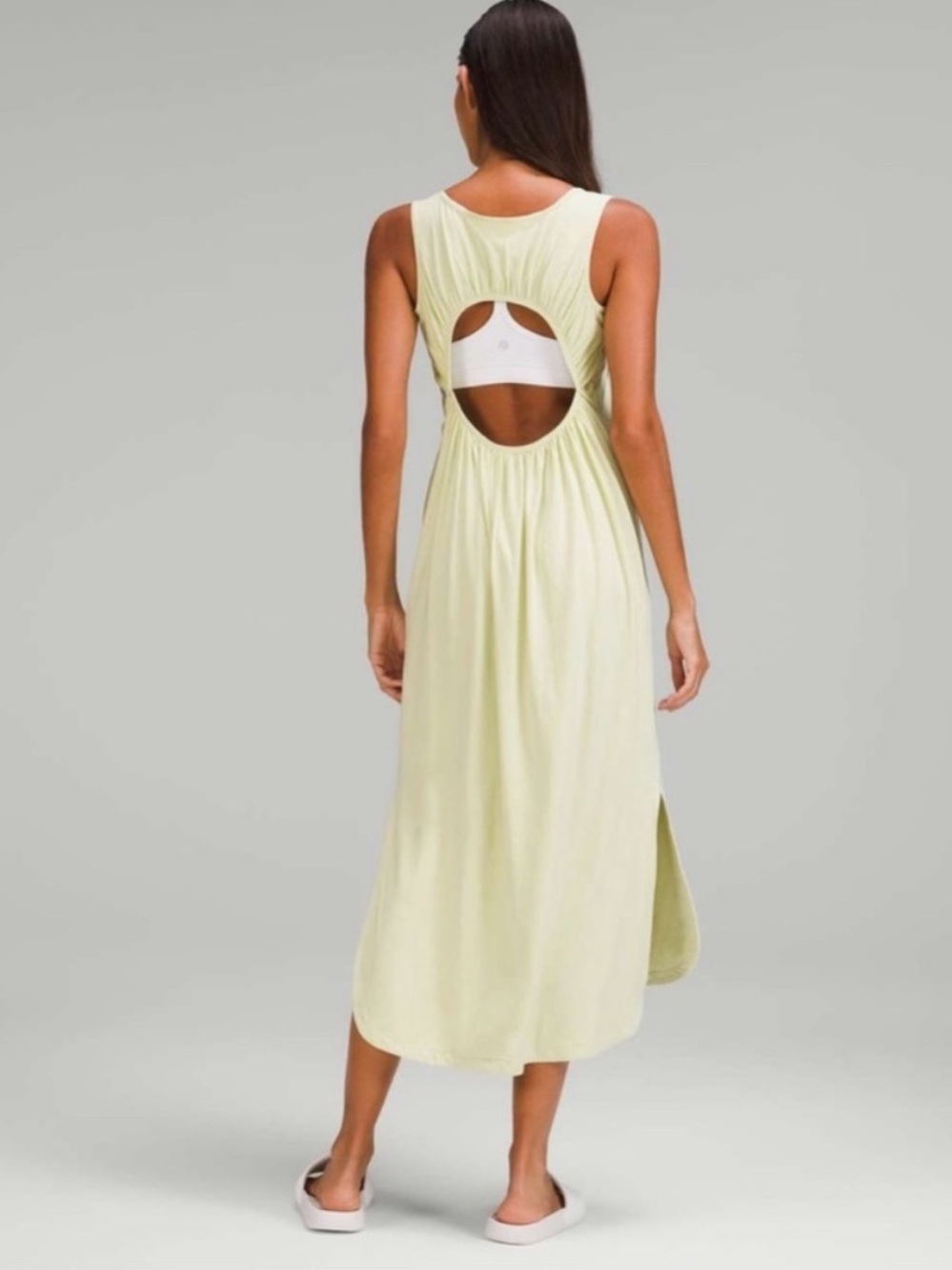 Lululemon Pima Cotton Open-Back Midi Dress in Dewy - Picture 2 of 8